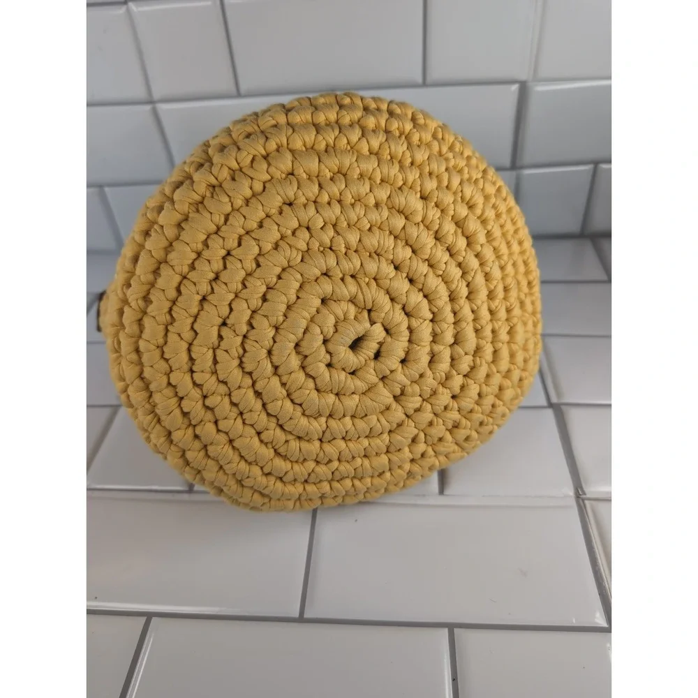 Beehive Crochet Art Handmade Yellow Shoulder Bag Tote Carryall Bucket Bag W/Tags